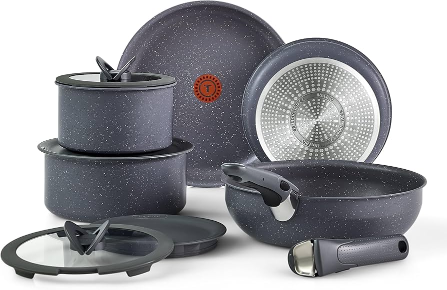 T-fal ingenio HARD TITANIUM+ 9ピースセット Amazon.com: T-fal Ingenio Essentials Cookware Set with Detachable